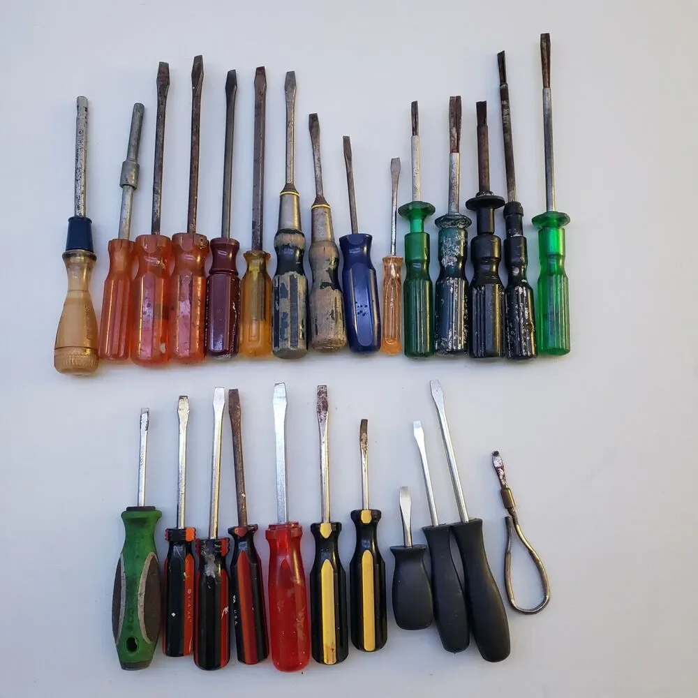 Vintage Lot of Flathead Screwdrivers Quick Edge Snap On TM 4E Craftsman Socket - Picture 8 of 16
